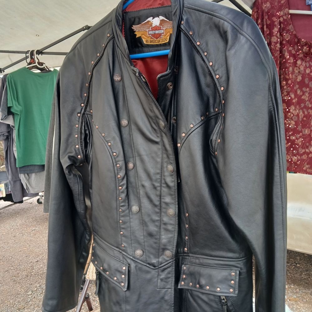 HARLEY DAVIDSON Vintage Leather Studded Jacket Woman L